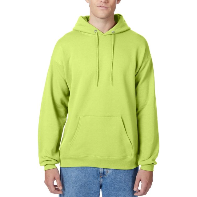 Hanes Mens Pullover EcoSmart Hooded Sweatshirt  safety green  3XL
