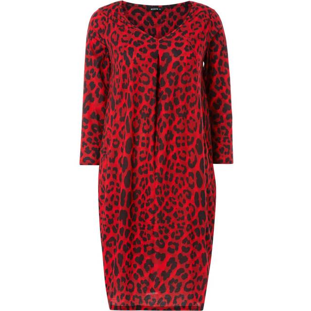 Animal Leopard Print Slouch Dress - Red - 18