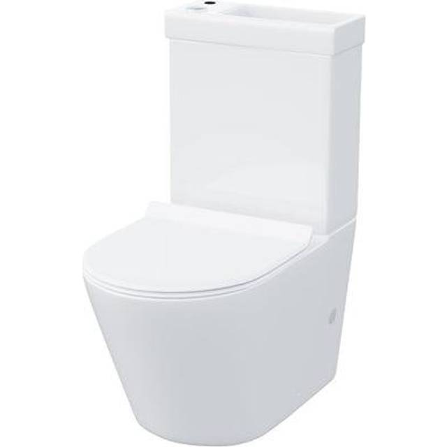 Pilton 2 in 1 close coupled pan, cistern and round pp toilet seat