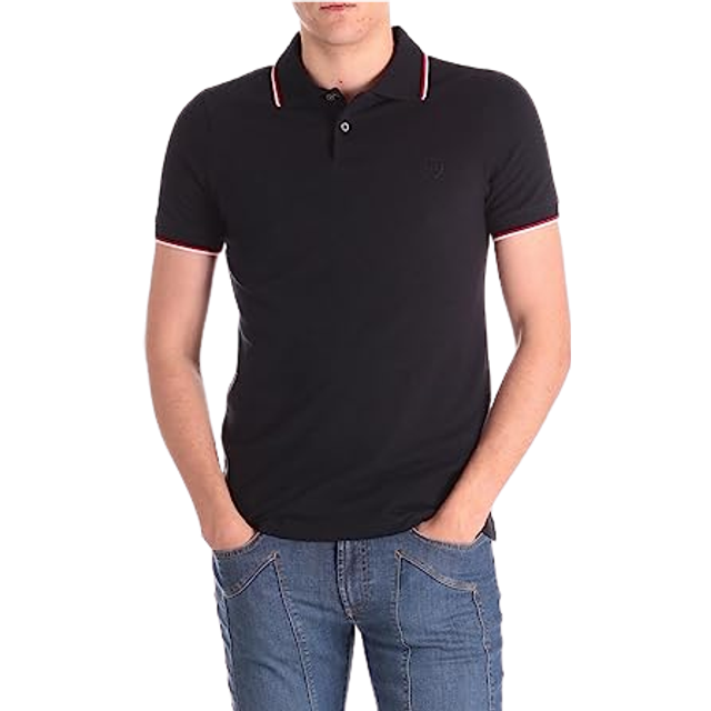 Armani Exchange Herr Double Stripe pikétröja, BLÅ, XL