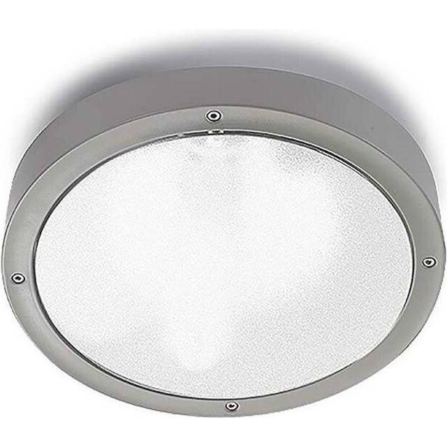 Leds-C4 Basic - Outdoor LED Round Flush Ceiling Light Basic Grey 30cm 1488lm 4000K IP65