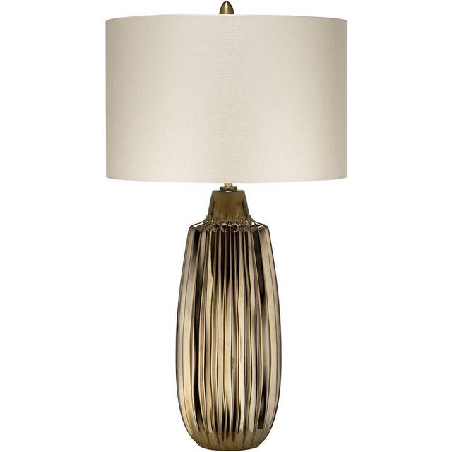 Elstead Lighting Newham 1 Light Large Table Lamp, Bronze Ceramic, Pearl Shade, E