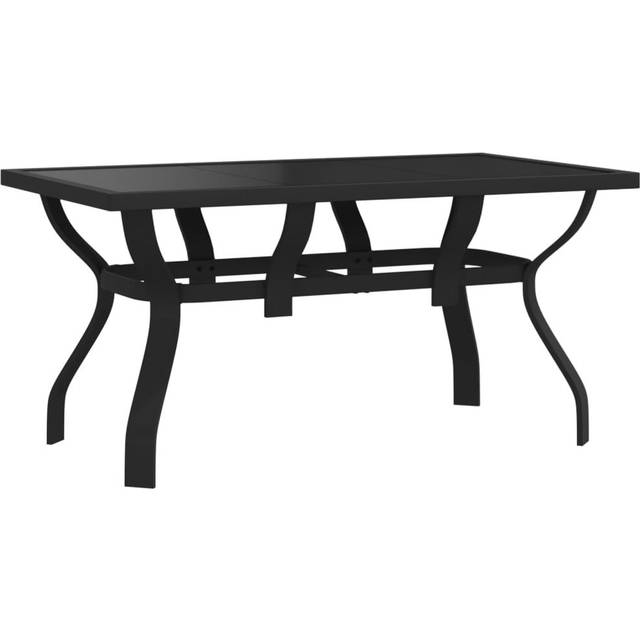 (black, 140 x 70 x 70 cm) vidaXL Garden Table Steel and Glass Multi Colours 140x70x70 cm/180x80x70 cm