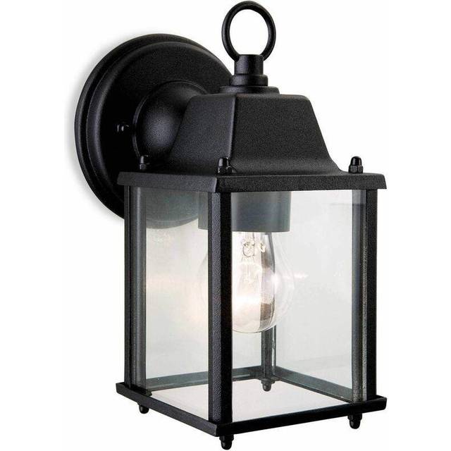 Firstlight Coach Country Cottage Style Lantern in Black and Clear Glass