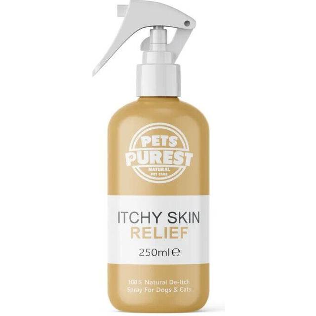 Pets Purest Cat & Dog Itchy Skin Relief Spray - 100% Natural Anti Itch, Scratch, Skin Irritation, Sore, Insect Bite & Allergy Treatment for Dogs &