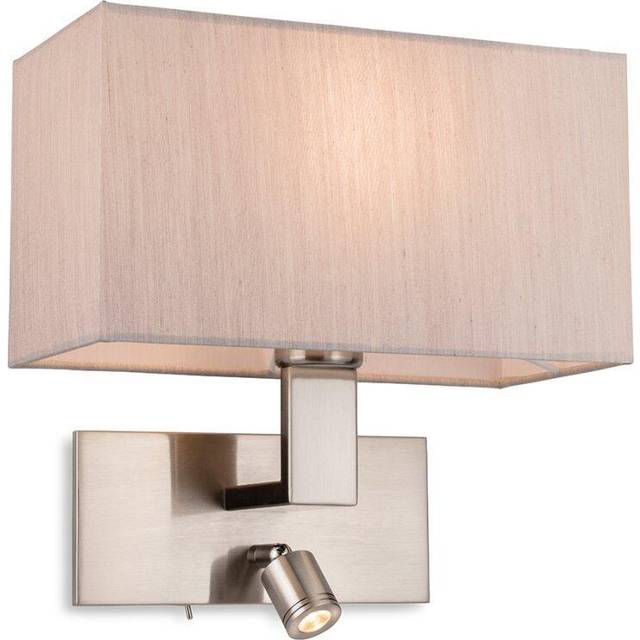 Firstlight Raffles Contemporary Style LED 2-Light Wall Light 1W Warm White Oyster and Brushed Steel