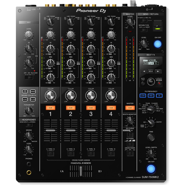 Pioneer DJM750MK2 4 Channel Professional DJ Mixer (Black)