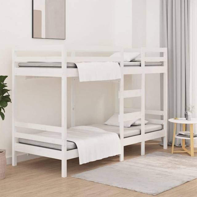 vidaXL Bunk Bed without Mattress White 90x200 cm Solid Wood Pine