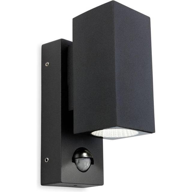 Firstlight Dino Modern Style LED Up and Down Light 6W PIR Sensor Cool White Graphite