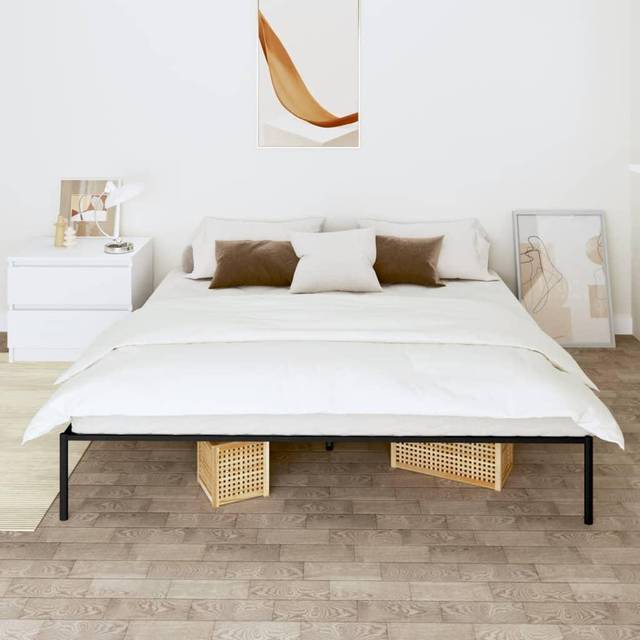 vidaXL Metal Bed Frame without Mattress Black 180x200cm