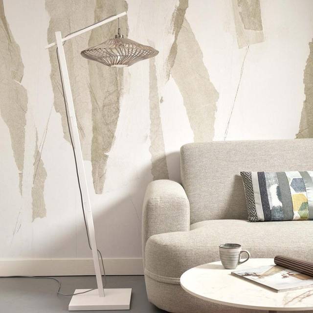 Good & Mojo Floor Lamp Zanzibar Bamboo - White / Small  - S, White