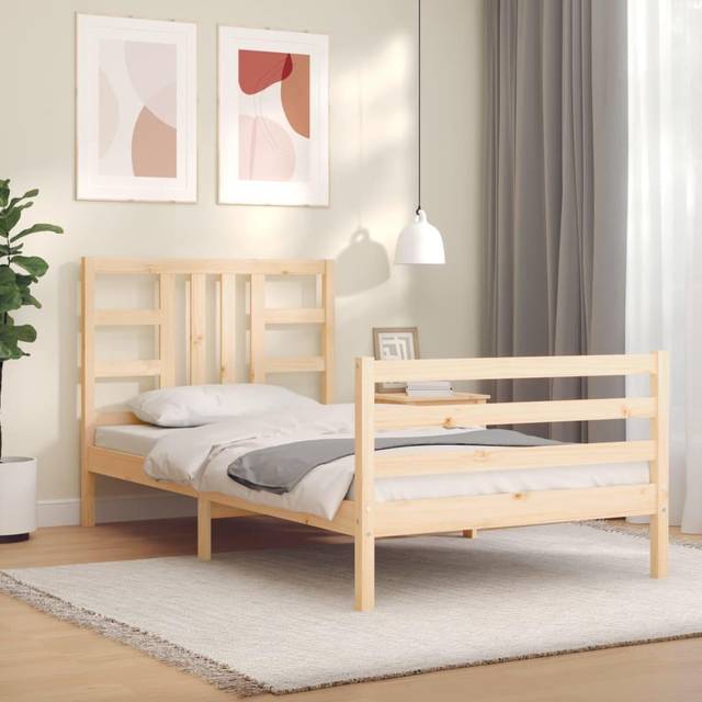 vidaXL Bed Frame without Mattress 100x200 cm Solid Wood Pine - Brown