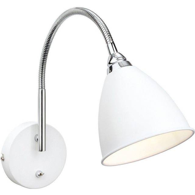 Firstlight Bari Contemporary Style Flexible Wall Light with On/Off Switch White and Chrome