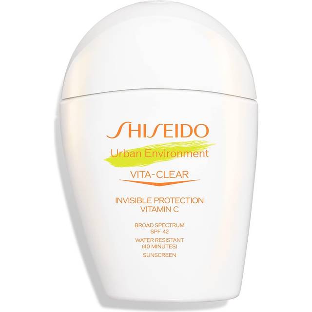 Shiseido Urban Environment Vita-Clear Sunscreen SPF 42 - Invisible Formula with Vitamin C - No-Shine  Makeup Effect for 8 Hours - Non-Comedogenic - 30