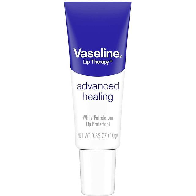 Vaseline Lip Therapy Advanced Petroleum Jelly  Skin Protectant  Travel Size .35 Oz  Pack of 12