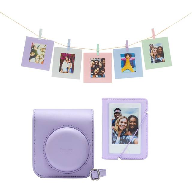 Fujifilm Instax Mini 12 Accessory Kit with Case, Photo Album, Hanging Cards & Pegs (Purple)