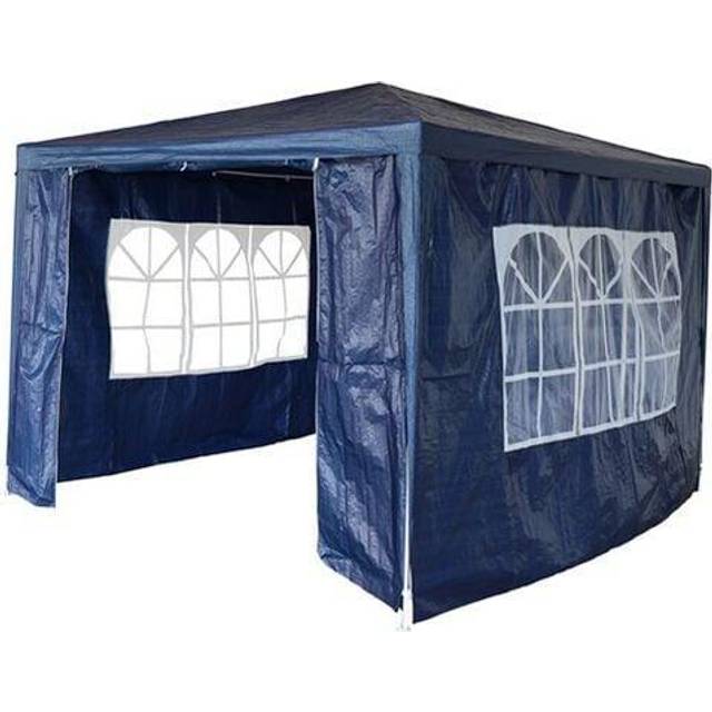 3X3M Outdoor pe Gazebo Patio Shade Canopy Waterproof 4 Pieces Sidewalls Blue - Birchtree