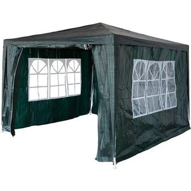Birchtree - 3X3M Outdoor pe Gazebo Patio Shade Canopy Waterproof 4 Pieces Sidewalls Green