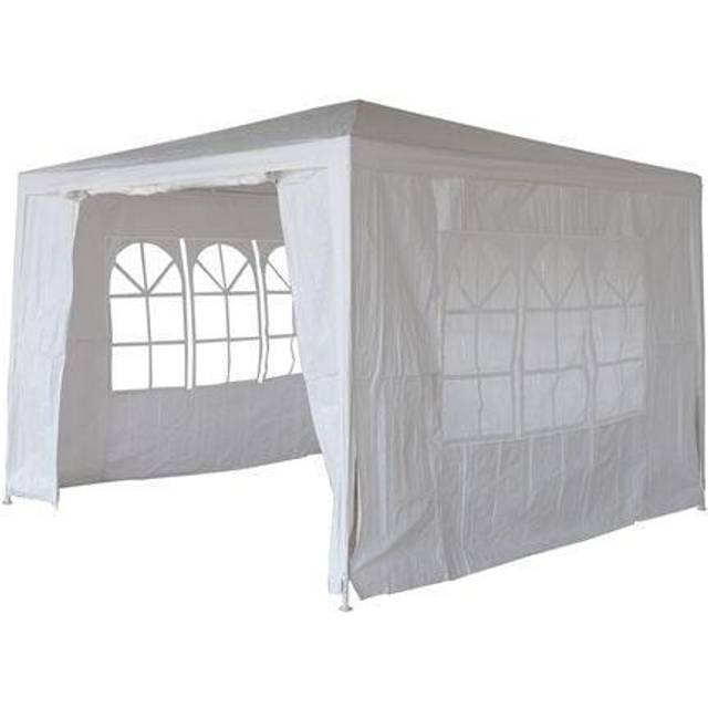 Birchtree - 3X3M Outdoor pe Gazebo Patio Shade Canopy Waterproof 4 Pieces Sidewalls White