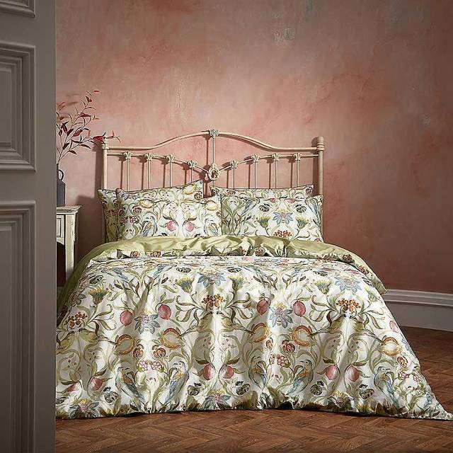 Ew by Edinburgh weavers 100% Cotton 112 TC 3 Piece Duvet Cover Set Cream Kingsize - 2 Standard Pillowcases