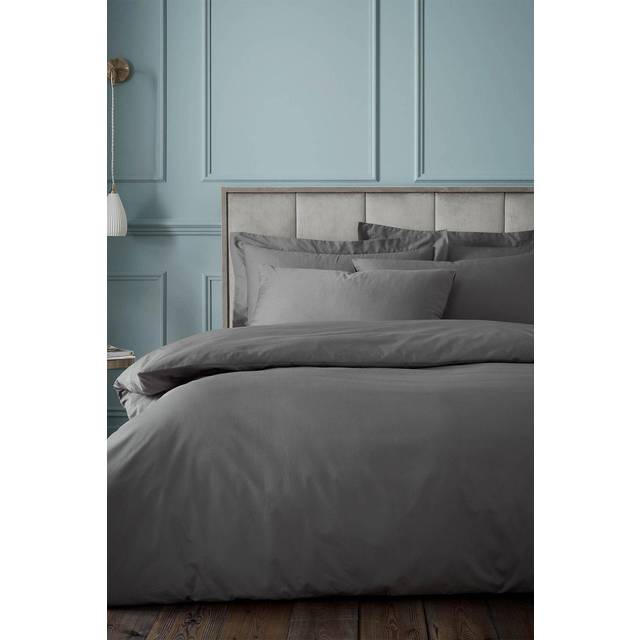 Bianca Fine Linens Duvet Cover Set Egyptian Cotton Charcoal - Double