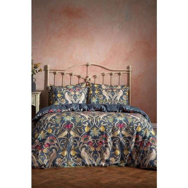 Ew by Edinburgh weavers 100% Cotton 112 TC 3 Piece Duvet Cover Set Navy Blue Super King - 2 Standard Pillowcases
