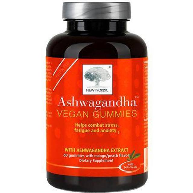New Nordic  Ashwagandha Vegan Gummies  Mango and Peach  60 Gummies