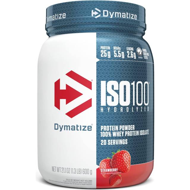 Dymatize  ISO100® Hydrolyzed  100% Whey Protein Isolate  Strawberry  1.34 lb (610 g)