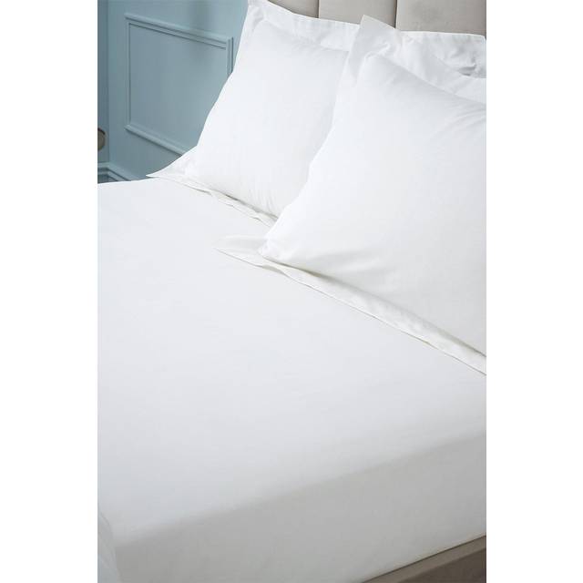 180 Thread Count Egyptian 100% Cotton Fitted Sheet - White (King)