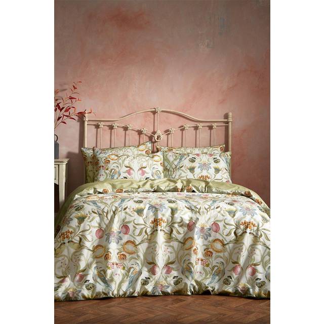 Ew by Edinburgh weavers 100% Cotton 112 TC 3 Piece Duvet Cover Set Cream Super King - 2 Standard Pillowcases