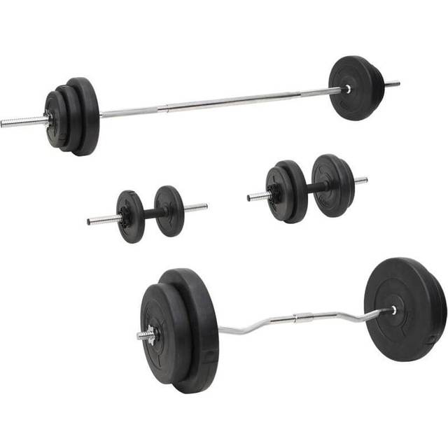 vidaXL Barbell and Dumbbell with Plates Set 90 kg