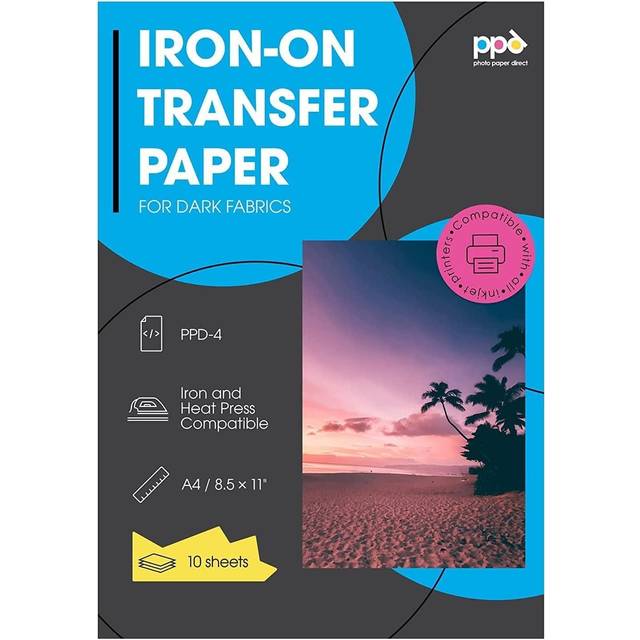 Inkjet Premium T Shirt Transfer Paper A4 for Dark Fabric x 10 Sheets PPD-4-10