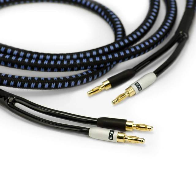 SoundPath högtalarkabel banankontakter med 5 års garanti 2 x 2 meter - Svart