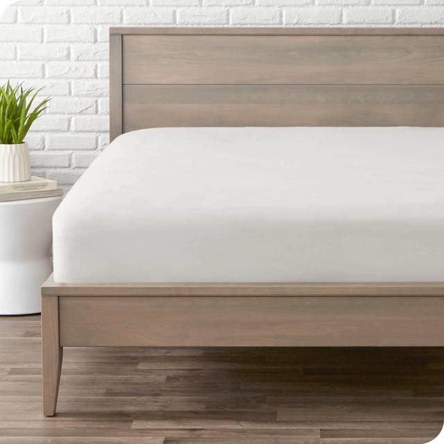 Bare Home Flannel Fitted Bottom Sheet 100% Cotton  Velvety Soft Heavyweight - Double Brushed Flannel - Deep Pocket (Full  White)