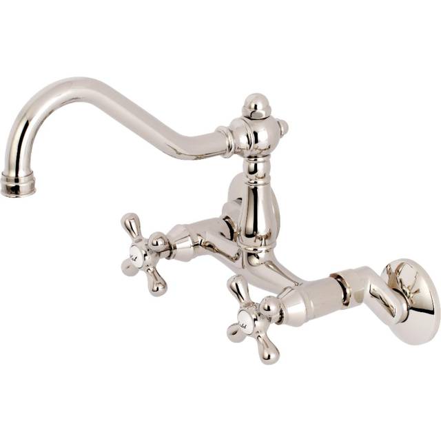 "Kingston Brass KS3226AX Vintage 6"""" Adjustable Center Wall Mount Kitch"
