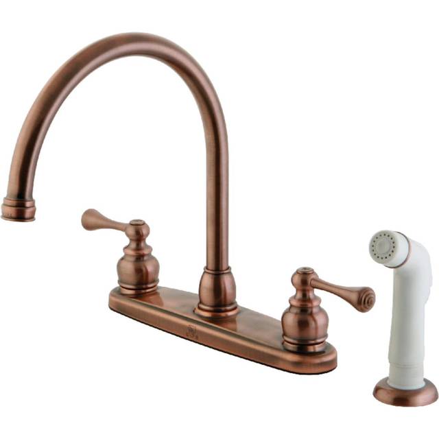 Kingston Brass KB726BL 8-Inch Centerset Kitchen Faucet  Antique Copper
