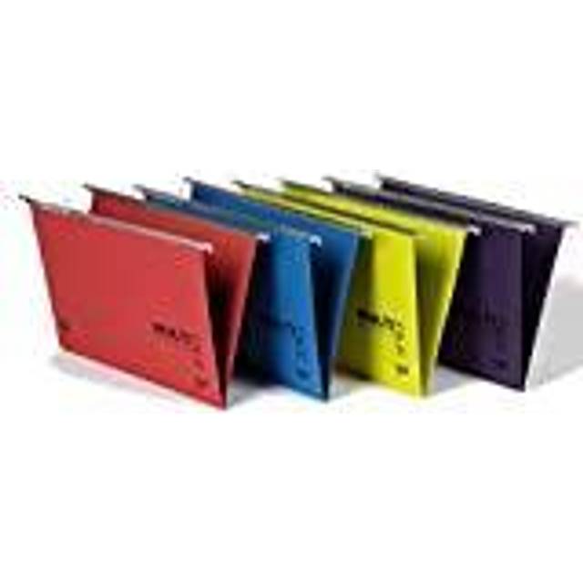 Rexel Foolscap Suspension Files with Tabs and Inserts for Filing Cabinets, 15MM - Assorted