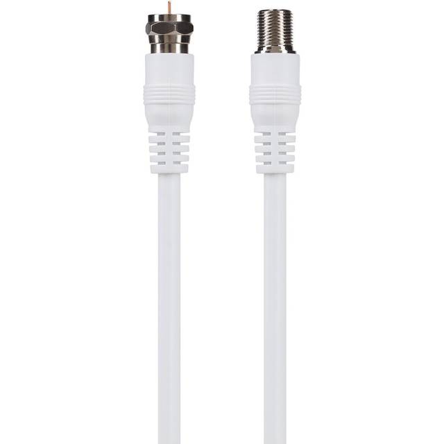 Maplin Satellite Cable Extension Coaxial F Type Male to F Type Female - White