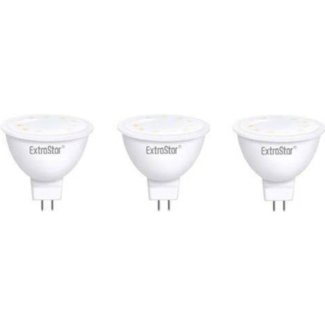 Extrastar - 6W led Light Bulb MR16 (50 x 53 mm), 3000K Warm White (Pack of 3)