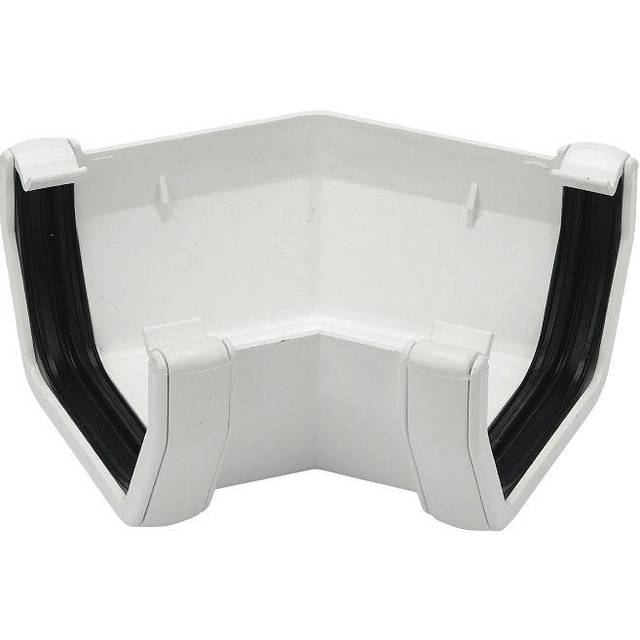 FloPlast 114mm White Square Line Gutter Angle - 135°