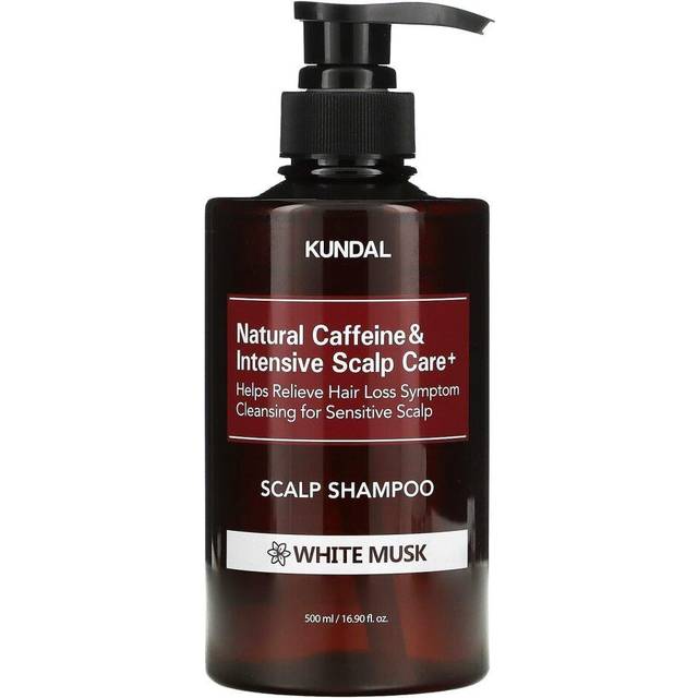 Kundal, Natural Caffeine & Intensive Scalp Care+  Shampoo, White Musk, 16.9 fl oz (500 ml)