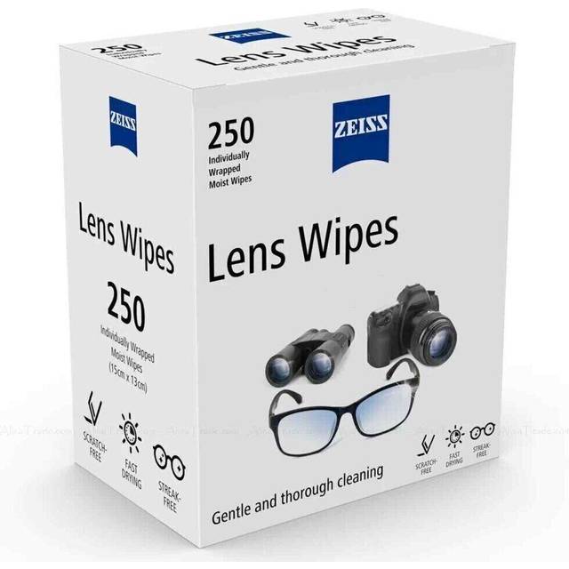 ZEISS Linsvåtservetter paket med 250 individuellt inslagna våtservetter