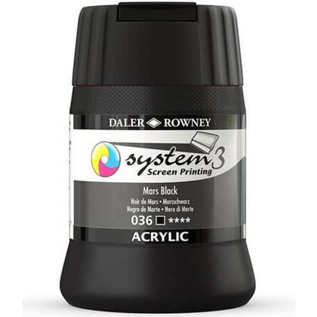 Daler-Rowney System3 250ml Screen Printing Acrylic Paint Mars Black