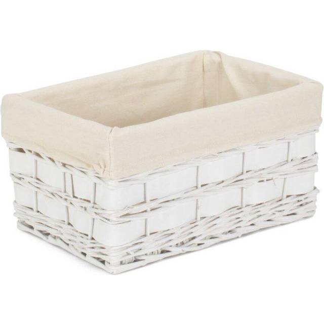 White Scandi Storage Basket With White Lining - Medium
