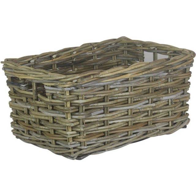 Rectangular Grey Rattan Storage Baskets - Small