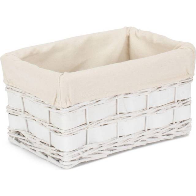 White Scandi Storage Basket With White Lining - Small