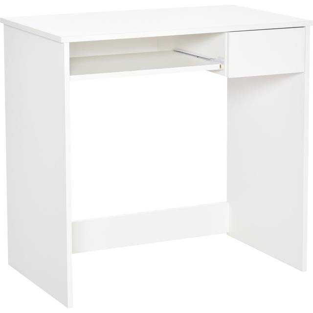 HOMCOM Compact Computer Table - Oak/White, White