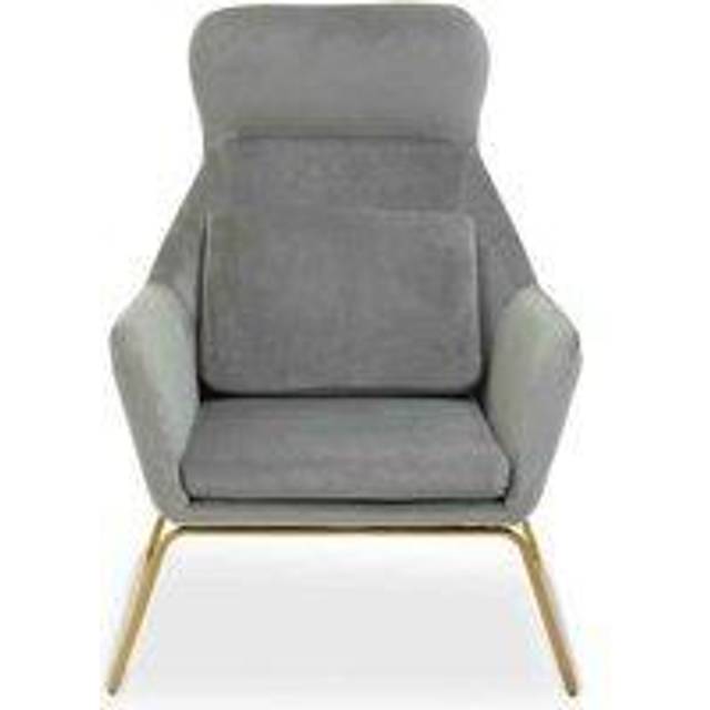 Interiors by Premier Grey Velvet Armchair, Easy Care Velvet Accent Armchair, Indoor Dining with Velvet Bedroom chair