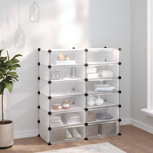 vidaXL Shoe Rack Transparent 94.5x36.5x106 cm PP