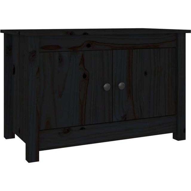vidaXL Shoe Cabinet Black 70x38x45.5 cm Solid Wood Pine